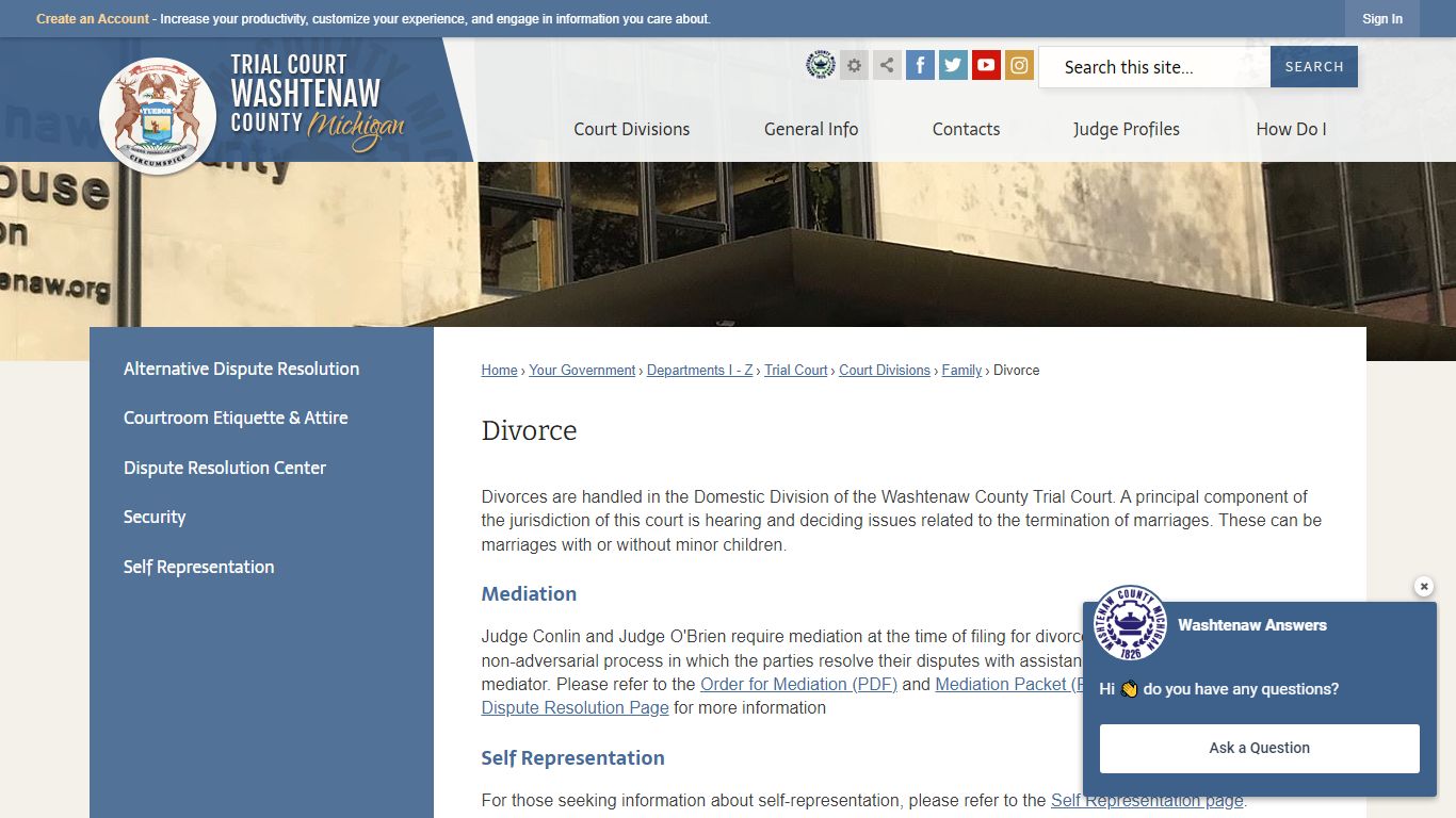 Divorce | Washtenaw County, MI